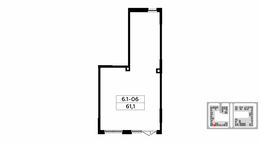 Планировка квартиры студии, 61,1 м2