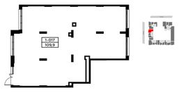 Планировка квартиры студии, 109,1 м2
