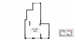Планировка квартиры студии, 89 м2