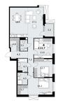 Планировка  4-комнатной квартиры, 113,7 м2