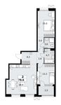 Планировка  2-комнатной квартиры, 78,6 м2