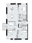 Планировка  5-комнатной квартиры, 135 м2