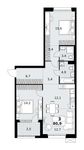 Планировка  3-комнатной квартиры, 80,9 м2
