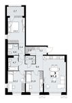 Планировка  3-комнатной квартиры, 97,2 м2