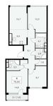 Планировка 4-комнатной квартиры, 76,9 м2