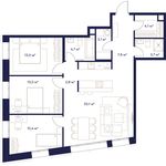 Планировка 3-комнатной квартиры, 97,2 м2