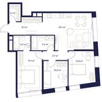 Планировка 3-комнатной квартиры, 86,8 м2