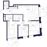 Планировка 3-комнатной квартиры, 90 м2