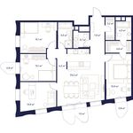 Планировка 4-комнатной квартиры, 127,9 м2