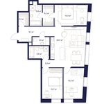 Планировка 3-комнатной квартиры, 103,7 м2
