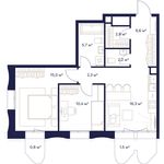 Планировка 2-комнатной квартиры, 64,2 м2