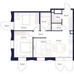 Планировка 3-комнатной квартиры, 78,6 м2