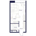 Планировка 1-комнатной квартиры, 32,5 м2