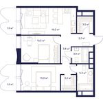 Планировка 2-комнатной квартиры, 74,2 м2