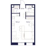Планировка 1-комнатной квартиры, 38,4 м2