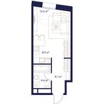Планировка 1-комнатной квартиры, 30,8 м2