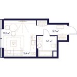 Планировка квартиры студии, 27,4 м2