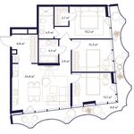 Планировка 3-комнатной квартиры, 90,3 м2