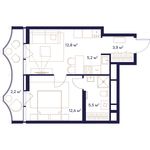 Планировка 1-комнатной квартиры, 41,8 м2