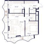 Планировка 2-комнатной квартиры, 70,7 м2
