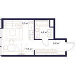 Планировка квартиры студии, 28,2 м2