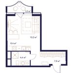 Планировка квартиры студии, 32,9 м2