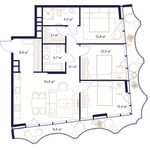 Планировка 3-комнатной квартиры, 90,8 м2