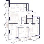 Планировка 3-комнатной квартиры, 100,3 м2