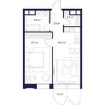 Планировка 1-комнатной квартиры, 49,2 м2