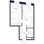 Планировка 1-комнатной квартиры, 47,2 м2