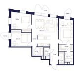 Планировка 3-комнатной квартиры, 112 м2