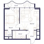 Планировка 1-комнатной квартиры, 49,8 м2