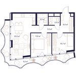 Планировка 2-комнатной квартиры, 68,1 м2