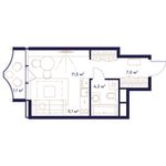 Планировка квартиры студии, 28,9 м2