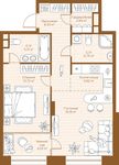 Планировка 1-комнатной квартиры, 59,89 м2
