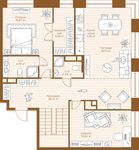 Планировка 4-комнатной квартиры, 147,69 м2