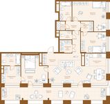 Планировка  3-комнатной квартиры, 135,24 м2