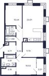 Планировка 3-комнатной квартиры, 78,8 м2