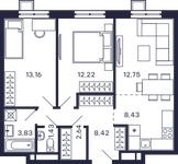 Планировка 2-комнатной квартиры, 62,88 м2