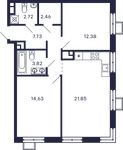 Планировка 2-комнатной квартиры, 65,59 м2