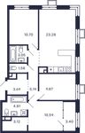 Планировка 3-комнатной квартиры, 79,28 м2