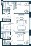 Планировка 2-комнатной квартиры, 67,8 м2