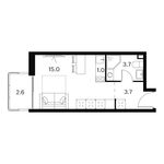 Планировка квартиры студии, 26 м2