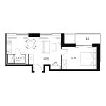 Планировка  2-комнатной квартиры, 41,9 м2