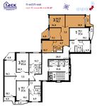 Планировка 3-комнатной квартиры, 78,1 м2