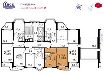 Планировка 1-комнатной квартиры, 38,8 м2