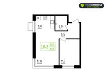 Планировка 1-комнатной квартиры, 44 м2