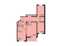 Планировка 4-комнатной квартиры, 92,7 м2