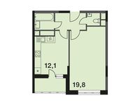 Планировка 1-комнатной квартиры, 43,1 м2
