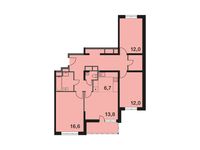 Планировка 4-комнатной квартиры, 91,7 м2